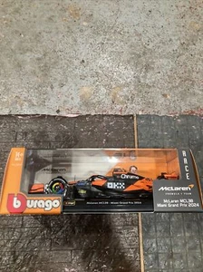 Bburago 2025 McLaren F1 MCL38 Miami Grand Prix 2024 Oscar Piastri #81 1:24 Scale - Picture 1 of 10