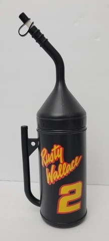 #2 Black Rusty Wallace Plastic NASCAR Gas Can Water Bottle Made In USA Retired Cover