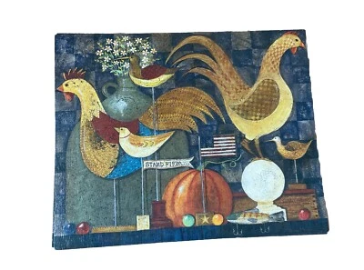 Lang Primitives "Standing Firm" 13 Note Card Set by Ellen Stouffer Roosters Flag - Image 1 of 4