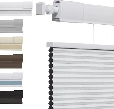 METechs No Drill DIY Easy Installation Blackout White Honeycomb Cellular Shade - Image 1 of 4