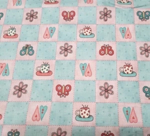 Nice People Nice Things BTY Helen Stubbings P&B Textiles Aqua Teal Patchwork - Picture 1 of 3