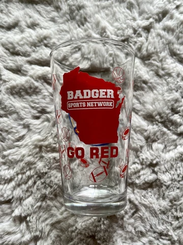 Wisconsin Badgers Sports Network Go Red Miller Lite Beer Glass Cover