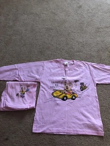 Pajama Set Girl Shortie Pink Size 6/7 - Picture 1 of 4