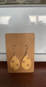 Ohrringe Kunstleder gepunktet Tropfen - Bild 1 von 1