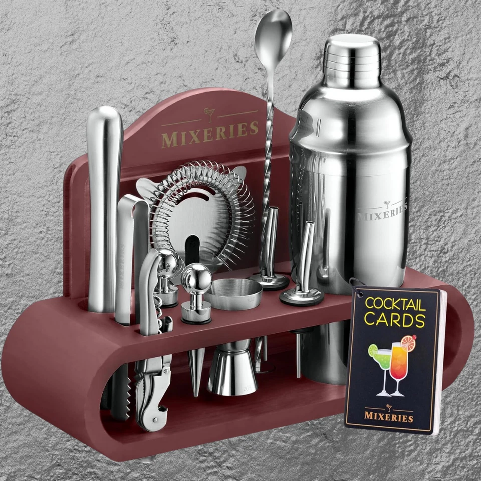 Mixology Kit de Bartender con Soporte Juego de Bar de 18 Piezas Juego de Coctelera Mezcla de Bebidas Foto 1 de 4