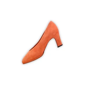Coral Orange Suede Pumps - Vintage Shoes - Nordstrom 80s/90s Heels - Size 7 - Picture 1 of 7