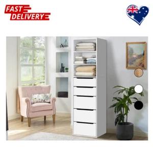 ALFORDSON Wardrobe Clothes Closet Storage Cabinet with 5 Drawers White AU Stock - Picture 1 of 10