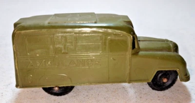 Vintage 1950s Soft Plastic Army Ambulance. made in USA  Renwal or Marx - Image 1 of 4