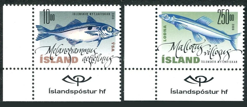 Iceland 915-916, MNH. Michel 960-961. Fish 2000. - Image 1 of 1