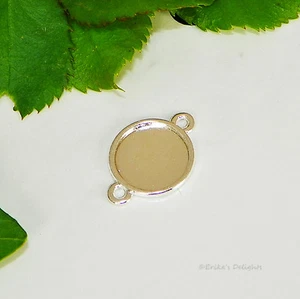12mm Round Silver Plated Cabochon (Cab) 2 Ring Drop Setting (#A2-05) - Picture 1 of 1