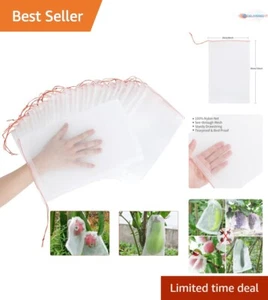 High-Quality 12”x8” Garden Netting Bags with Drawstring - 50 Pack for Easy Use - Picture 1 of 8