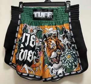 Tuff Muay Thai Shorts XL Tiger Koi Floral Graphic Martial Arts Thailand Boxing - Picture 1 of 7