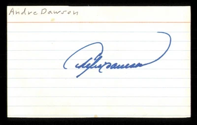 Andre Dawson Autographed 3x5 Index Card Chicago Cubs Glued To 3x5 Photo 222514 - Image 1 of 2