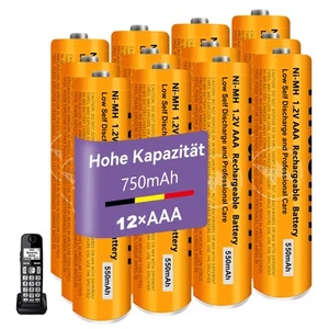 BATERIE NiMH 550 MAH 1.2V AKUMULATOR AAA do telefonów bezprzewodowych Panosonic - Zdjęcie 1 z 13