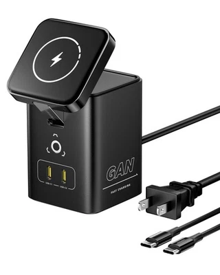 Cargador Inalámbrico PISEN 4 en 1 Mag-Safe 45W Estación GaN para iPhone Samsung Air... Foto 1 de 4