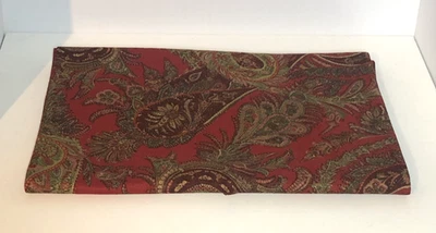 Table Runner, 18" x 90", Pottery Barn, Red with Green and Dark Red Pattern - Image 1 of 4