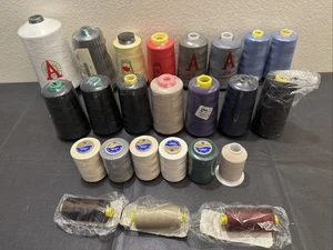 Lot Of 24 NEW Bonded Polyester Sewing Thread Multi Colored Sized Spools BUNDLE - Picture 1 of 9