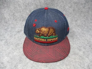 California Republic Hat Cap Snap Back Medium Large Bear Embroidered New Era Mens - Picture 1 of 12