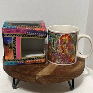 NIB Beautiful Colorful Floral Garden Laurel Burch Coffee Mug Flowers - Picture 1 of 7
