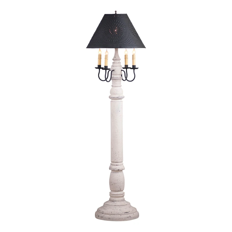 General James Floor Lamp Americana White with Shade - Image 1 of 1