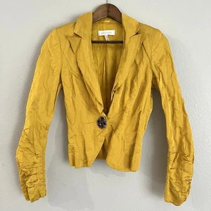 Blazer Escada amarillo seda aplastada talla 34 - Imagen 1 de 8