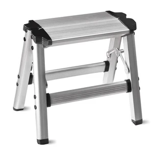 Folding One Step Stool Small Aluminum 1 Step Ladder 330lbs Capacity With Nonslip - Picture 1 of 7
