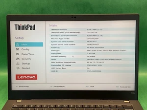 Lenovo ThinkPad T14s Gen 2 | No HDD | Boot 2 Bios | Powers On | Untested - Afbeelding 1 van 10