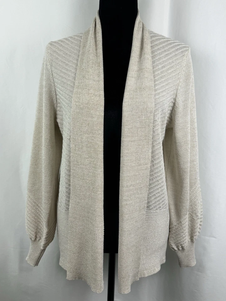 Cárdigan Chloe & Jasmine Suave Metálico Frente Abierto - Talla Grande Foto 1 de 4