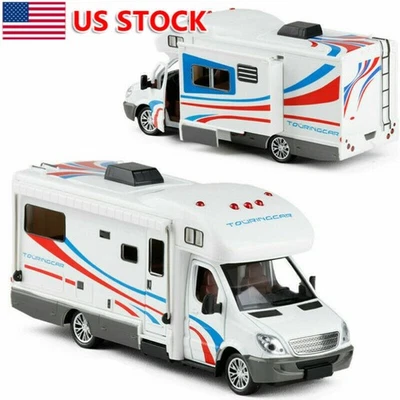Autocaravana de lujo 1:32 cámper furgoneta modelo coche diecast vehículo de juguete con luz de sonido EE. UU. Foto 1 de 4