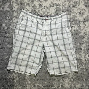 Tony Hawk Plaid Shorts Y2K Skater Men's 32x10 White - Picture 1 of 4