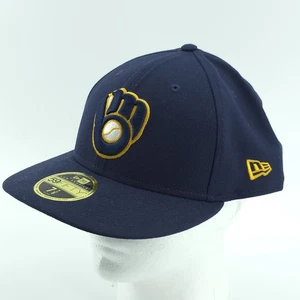 New Era 59Fifty Milwaukee Brewers Navy Blue Fitted 7 7/8 Low Profile Mütze NEU - Bild 1 von 8