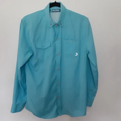 Camisa de Pesca Reel Legends Juvenil XL 18/20 Ventilada Manga Larga Azul Exterior Foto 1 de 4