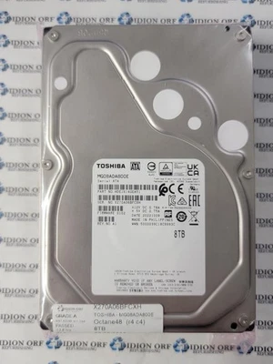 TOSHIBA 8TB 3.5" SATA HDD 7200 RPM MG08ADA800E, GRADE A, SKU 19850 - Image 1 of 2
