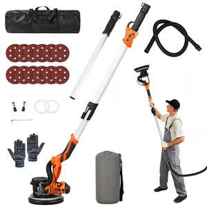 Electric Drywall Sander 1250W 6 Level Speed Foldable with Strip Light Vacuum Bag - Picture 1 of 13