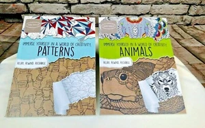 Lot of 2 Kathy Ireland Coloring Books "Patterns & Animals" World of Creativity - Picture 1 of 8