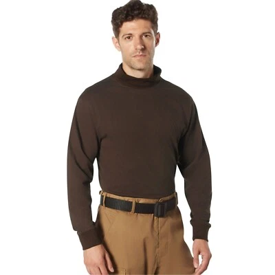 Cuello alto cálido cuello alto uniforme top manga larga simulada camisa suéter Foto 1 de 4