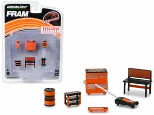 GREENLIGHT MUSCLE 6PC SET SHOP TOOLS "FRAM OIL FILTERS" 1/64 BY GREENLIGHT 13173 - Picture 1 of 1