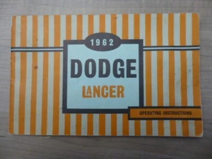 1962 Dodge Lancer Operating Instructions - Picture 1 of 12