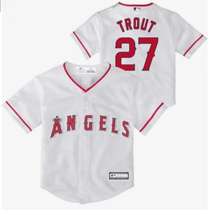 Toddler Los Angeles Angels Mike Trout White Home Player Jersey - Picture 1 of 4