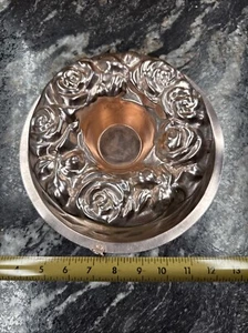 Vintage 5 Cup 1963 Copper Jello Mold Wall Hanging Pan Roses by AHC ST Louis, MO - Picture 1 of 4