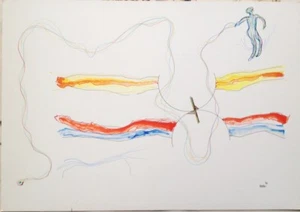 VERDI Gianluigi - Mischtechnik auf Karton signiert datiert 1973 - zertifiziert - Bild 1 von 4