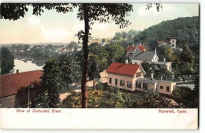 NORWICH, CT Ansicht des Shetucket River - c1905 UDB Postkarte - Bild 1 von 2