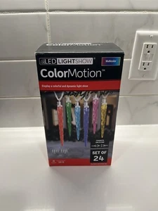 Gemmy LED Lightshow ColorMotion 24-Count MULTICOLOR Icicle Lights - Picture 1 of 5