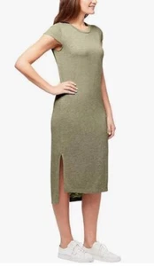 Jessica Simpson Ladies Long Side Slit Short Sleeve Dress Size Small Green - Picture 1 of 15