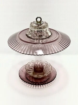 Alimentador de pájaros de vidrio reciclado hecho a mano cristalería vintage único Foto 1 de 4