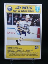 1991-92 Buffalo Sabres Blue Shield Postcard #24 JAY WELLS 
