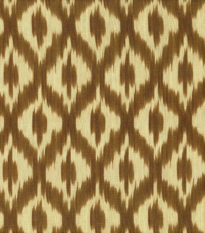 Fabric Upholstery Drapery Waverly Williamsburg Dedra Cocoa Ikat Lattice EE103 - Image 1 of 1