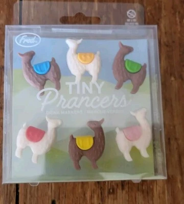 NUEVO Marcadores de bebidas Fred Tiny Prancers llamas alpacha novedad humor fiesta favores Foto 1 de 2