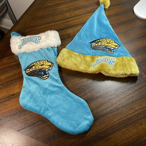 Jacksonville Jaguars NFL Christmas hat and Stocking Cover