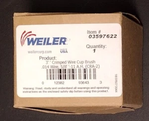Neu!(1) WEILER 3" gecrimpte Drahtschale Bürste 0,014 Draht 5/8-11 AH CRA2 - Bild 1 von 3